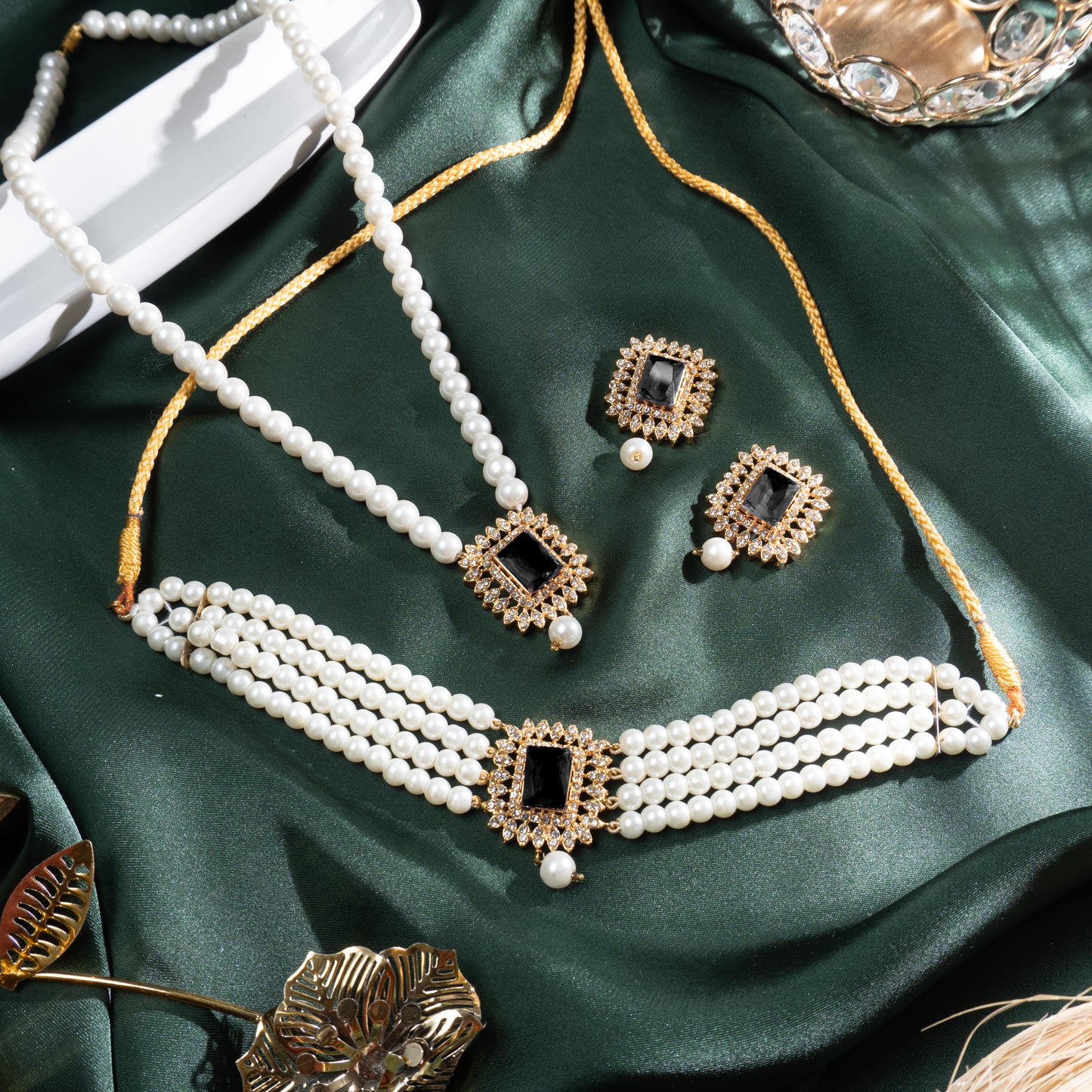 MALA NECKLACE Choker Set Pakistani Jewellery with Earrings | Khalis Jewellery