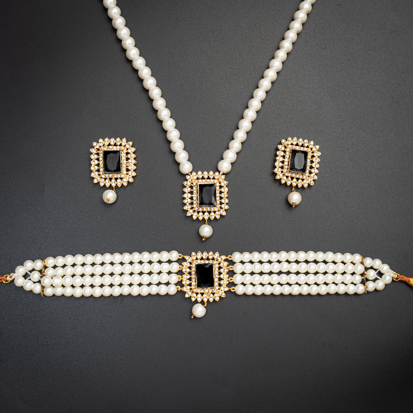 MALA NECKLACE Choker Set Pakistani Jewellery with Earrings | Khalis Jewellery