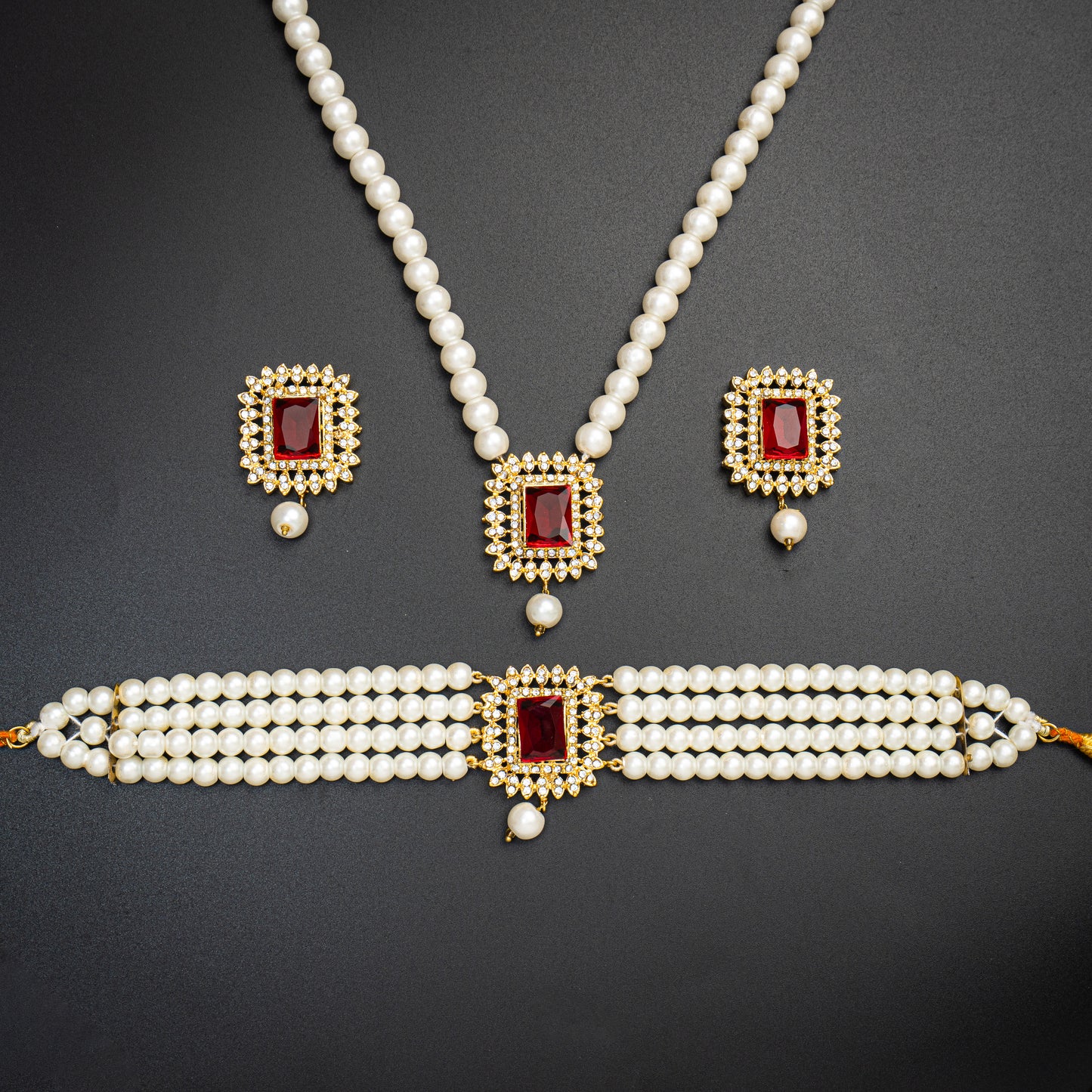 MALA NECKLACE Choker Set Pakistani Jewellery with Earrings | Khalis Jewellery