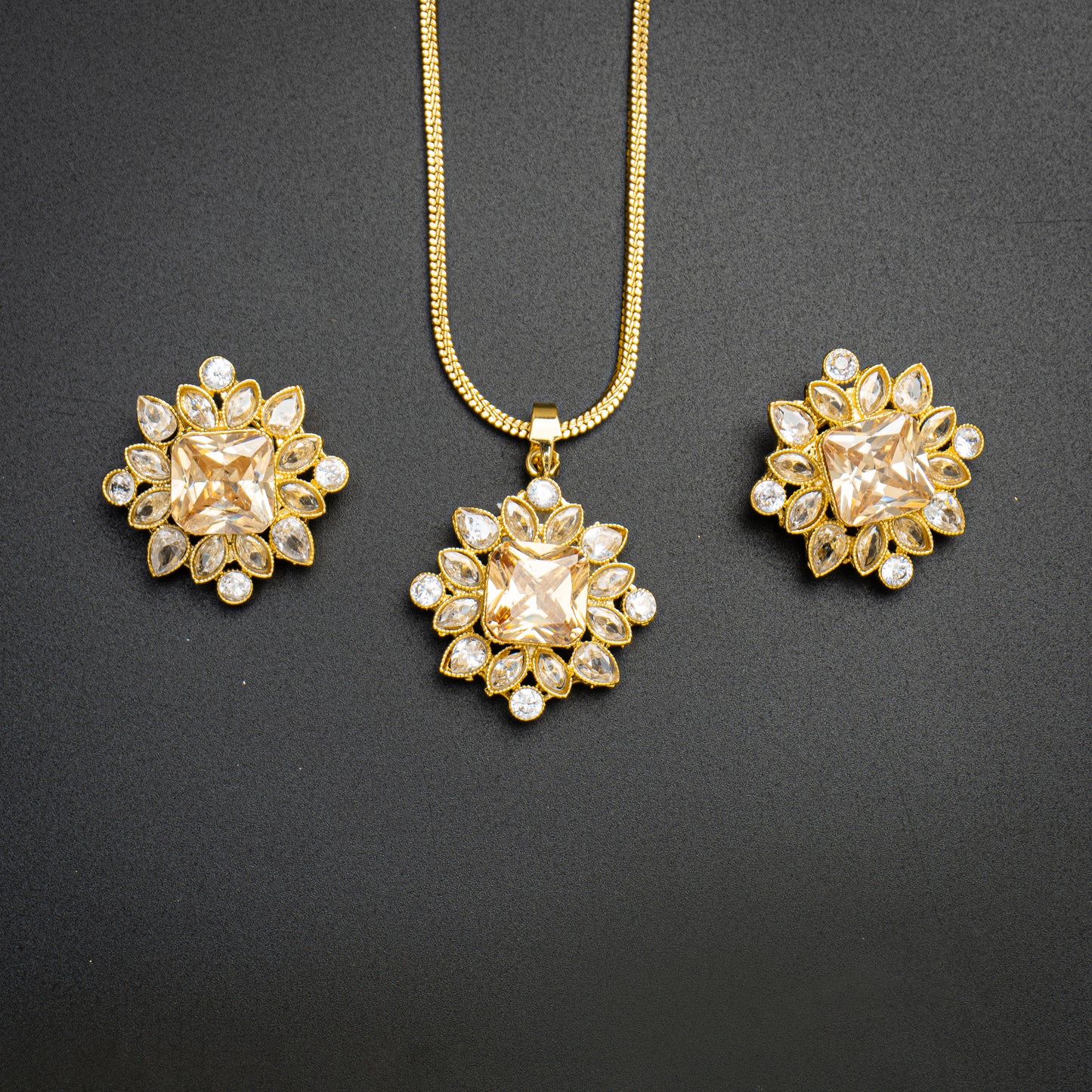 Champagne Pendant Set | Khalis Jewellery