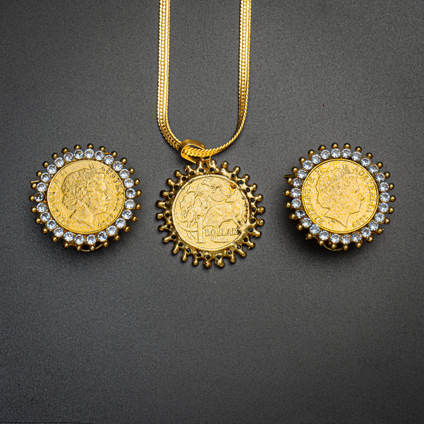 Australian Coin Necklace Set | Khalis Jewellery