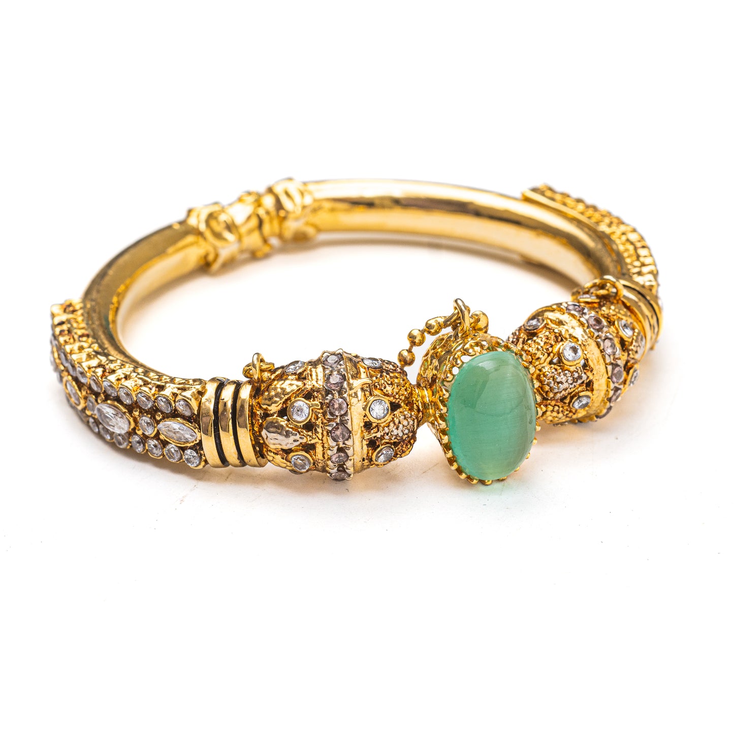 Light Emerald Stone Bangle | Khalis Jewellery