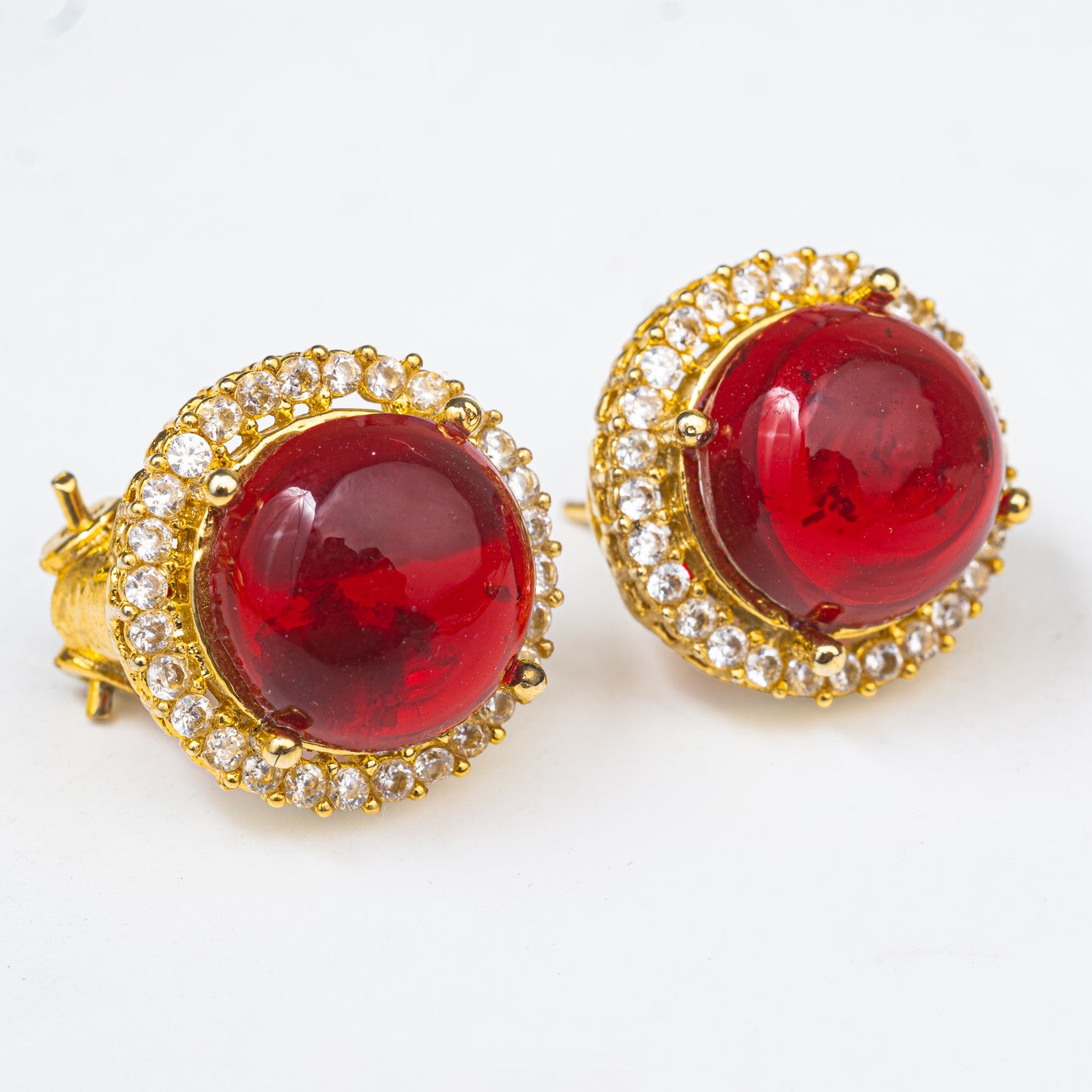 Ruby Floral Studs | Khalis Jewellery