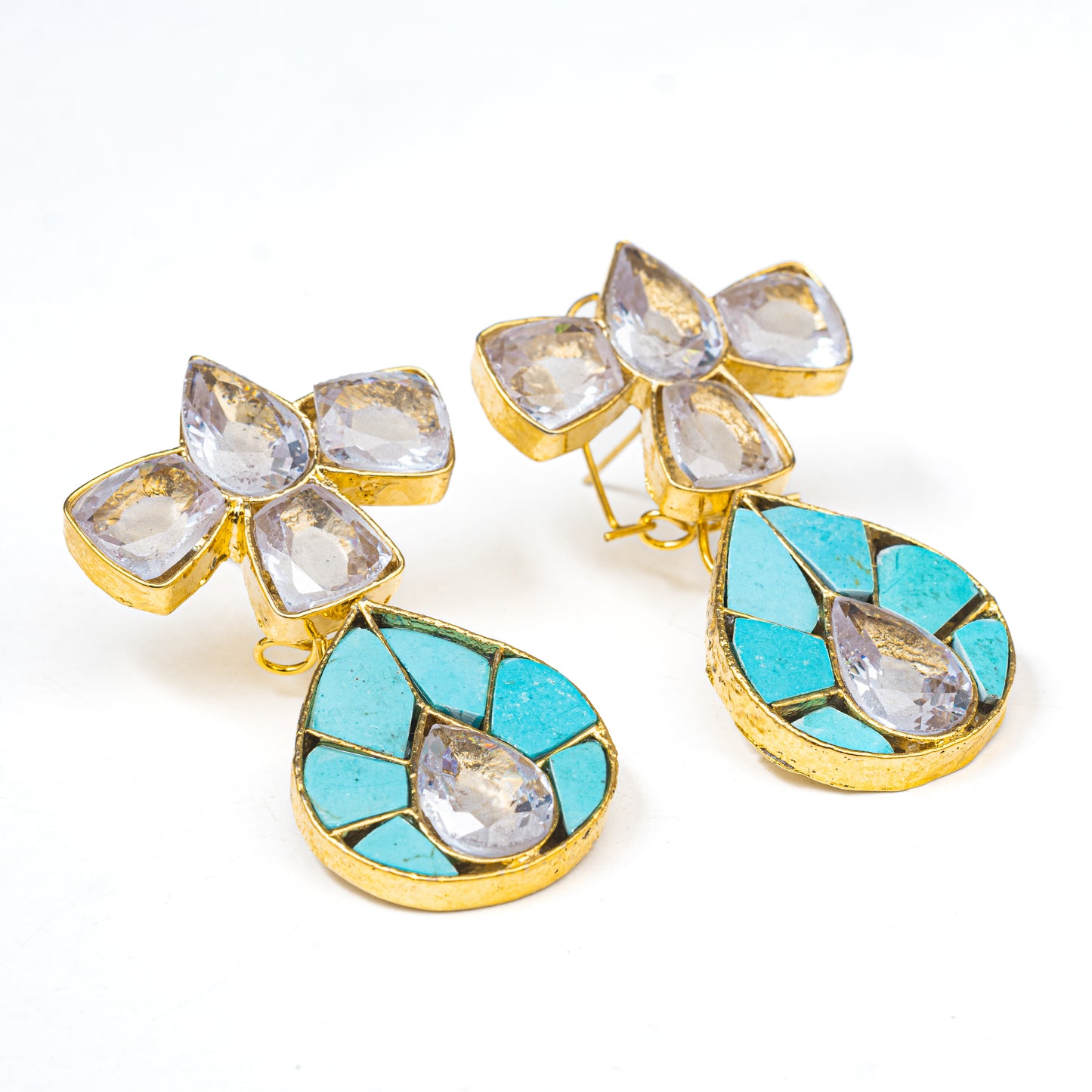 Gold plated Kundun Studs | Khalis Jewellery