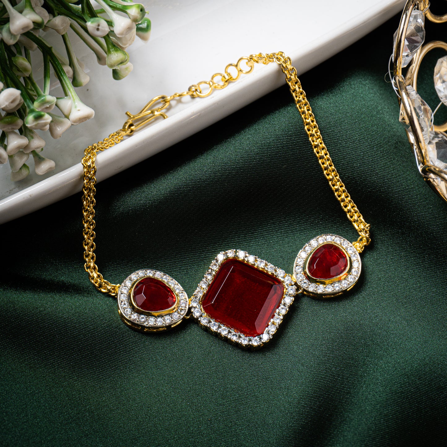 Red Chatham Gem Bracelet | Khalis Jewellery