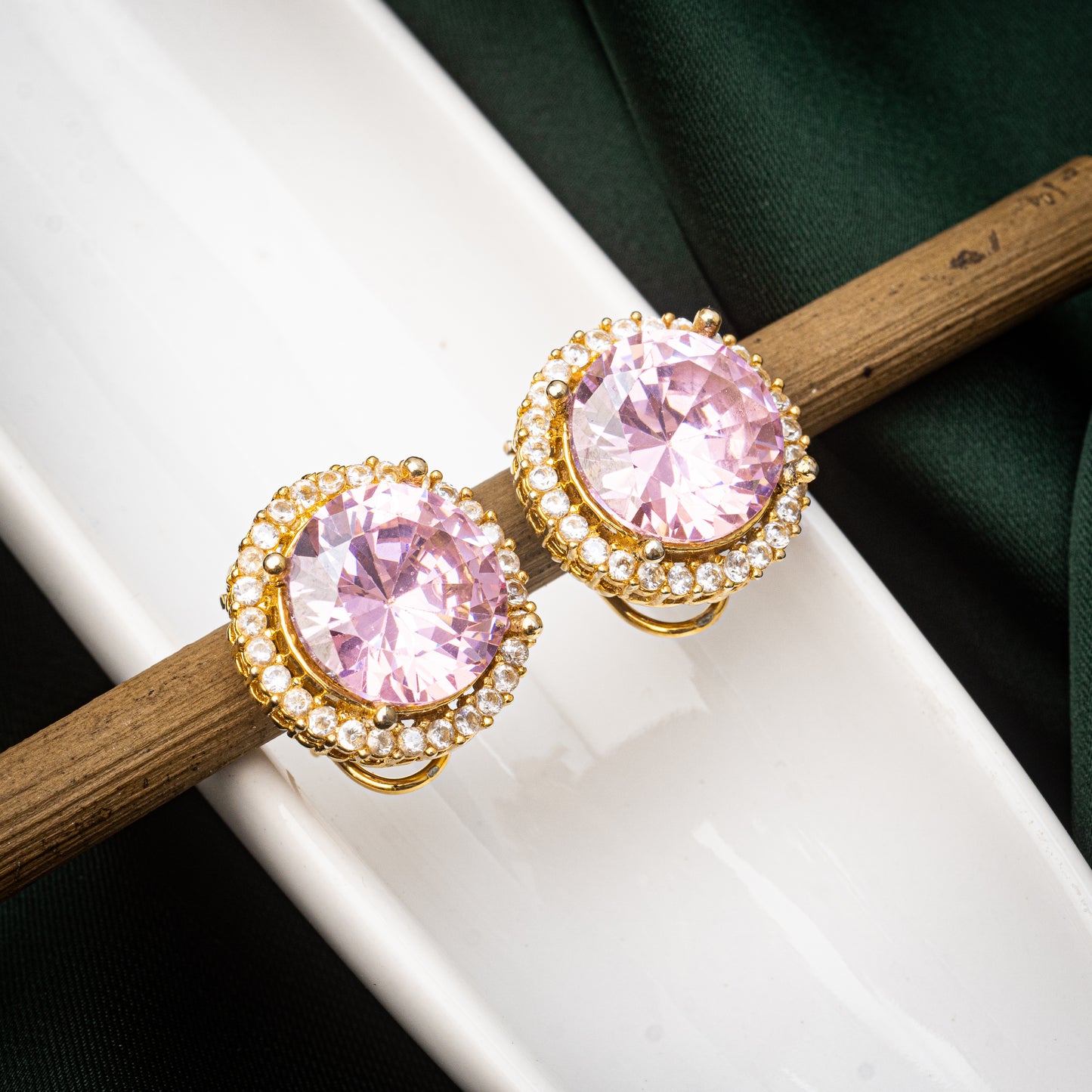 Amethyst Light Round Studs | Khalis Jewellery