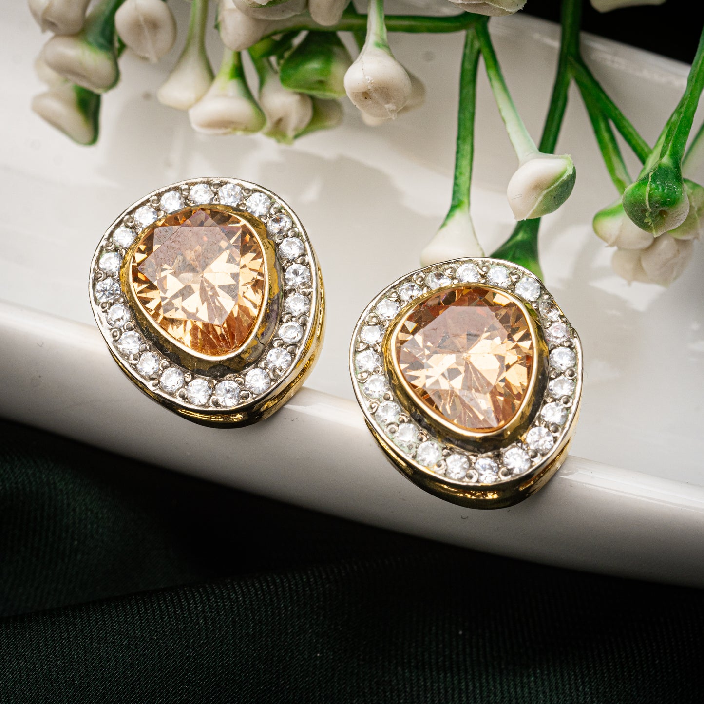 CHAMPIGN STUDS EARRING | KHALIS JEWELLLERY