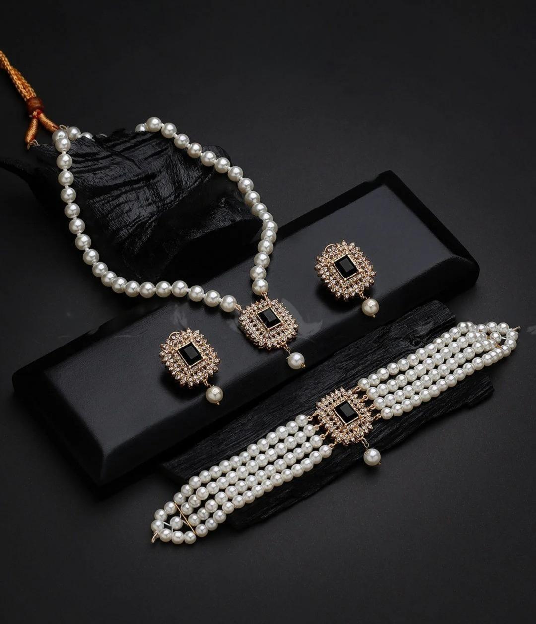MALA NECKLACE Choker Set Pakistani Jewellery with Earrings | Khalis Jewellery