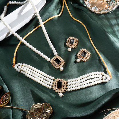 MALA NECKLACE Choker Set Pakistani Jewellery with Earrings | Khalis Jewellery