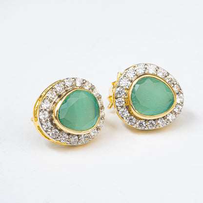 EMERALD LIGHT STUDS EARRINGS | KHALIS JEWELLERY