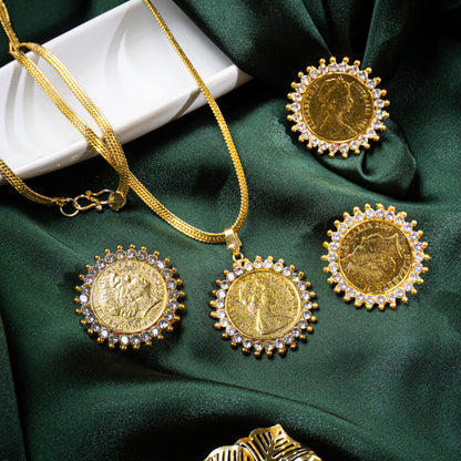 Australian Coin Necklace Set | Khalis Jewellery
