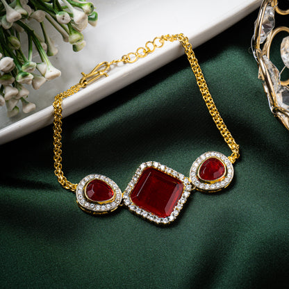 Red Chatham Gem Bracelet | Khalis Jewellery