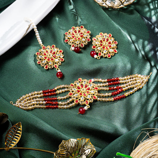 Stylish Flower Choker Set